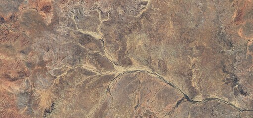 Aerial Satellite View of Sturt National Park and Red Outback, Australia © Aerial View