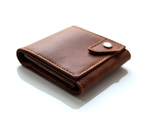 Leather Wallet Isolated on White Background