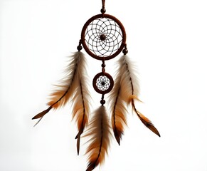 Native American Dreamcatcher Isolated on White