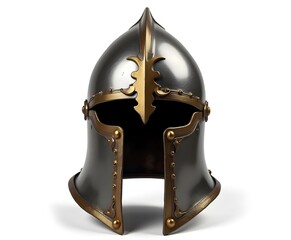 Medieval Knight Helmet Isolated on White
