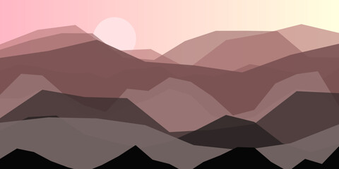 Serene mountain sunset
