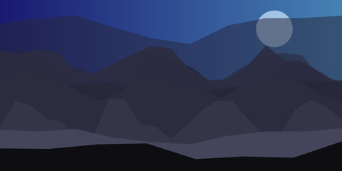 Serene mountain night