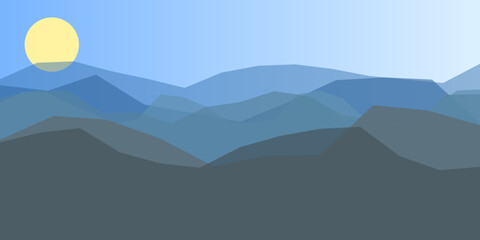 Serene mountain sunrise