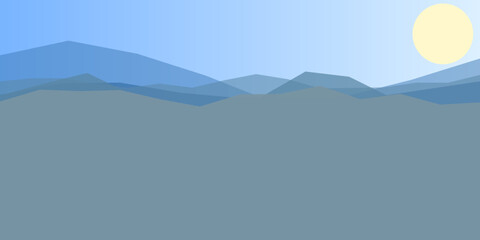 Serene mountain range at dawn