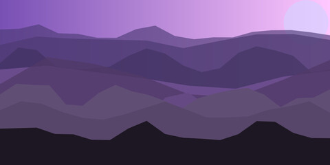 Purple mountain range at dusk