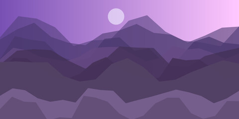Purple mountain sunset