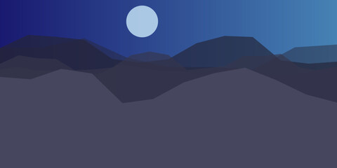 Serene nighttime mountain range