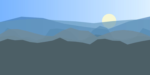Serene mountain sunset