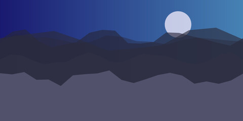 Moonlit mountain range