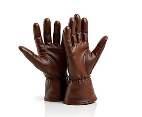 Leather Gloves Isolated on White