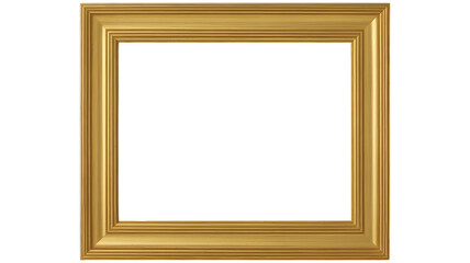 Ornate Gold Picture Frame with Intricate Carved Edges and Empty Center Space, 119 characters on transparent background