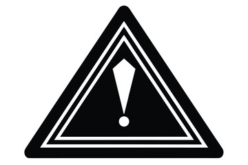 warning alert icon silhouette vector