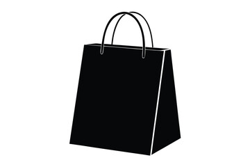shopping bag icon silhouette vector