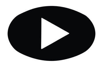 play button icon silhouette vector
