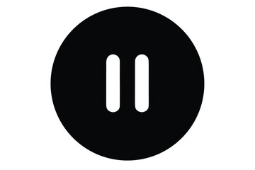 pause button icon silhouette vector