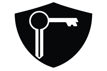 key security icon silhouette vector