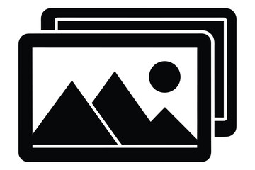 image gallery icon silhouette vector