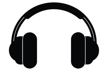 headphone audio icon silhouette vector