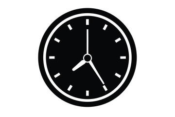 clock time icon silhouette vector