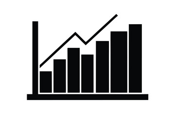 chart graph icon silhouette vector