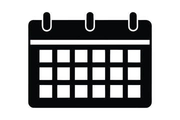 calendar icon silhouette vector