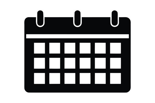 calendar icon silhouette vector