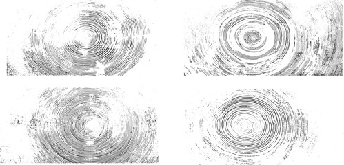 Rustic Grunge Circular Wood Texture Set with Natural Tree Rings, Rough Grain Noise, and Aged Wood Effect.
