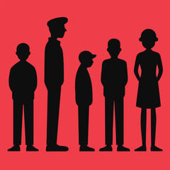 vector silhouette of a man set