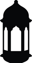 Illustration traditional arabic ramadan decorative lantern silhouette vector