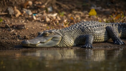Fototapeta premium alligator in the everglades