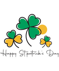 Fototapeta premium happy-st-patricks-day-shamrock-clover-minimal-irish-vector-t-shirt-design