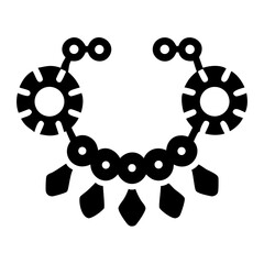 Fototapeta premium Elegant ethnic ornament icon depicting a classic necklace or a traditional jewelry piece