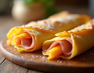 Savory French Cr&ecirc;pes Filled with Ham and Cheese