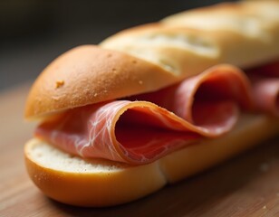 Traditional Jambon Beurre Baguette Sandwich