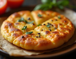 Traditional Socca Chickpea Pancake from Nice in Studio Close-Up