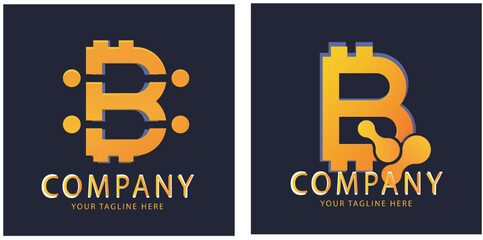 The B logo is shaped like the letter B, with abstract and elegant colors. © azi