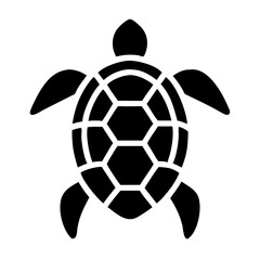 Obraz premium Sleek black silhouette of a sea turtle showcasing a distinct hexagonal shell pattern