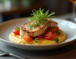 Luxurious French Fine Dining Plated to Perfection in Studio Close-Up