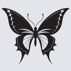 butterfly silhouette vector art illustration