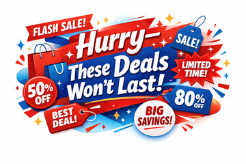 Flash Sale Frenzy. Modern flat holiday banner design, vibrant flash sale marketing banner promoting urgency and deep discounts,