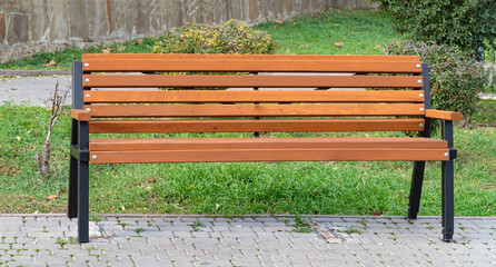 Wooden bench in the park