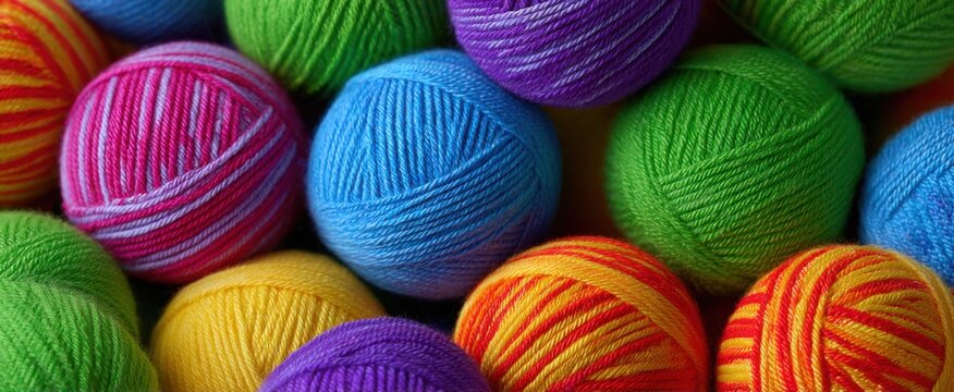 yarn balls twirl in bright hues perfect for crafty knitting adventures