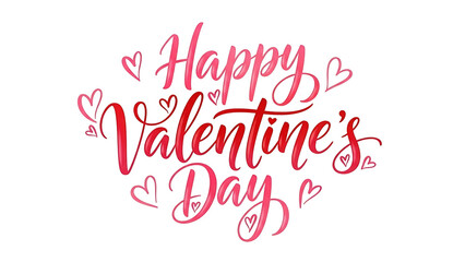 A festive Happy Valentine's Day message with hearts on a white background