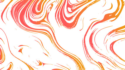 An abstract red background vector illustration features a fiery orange wave pattern with tribal tattoo swirls and floral ornament elements in a flowing curve style