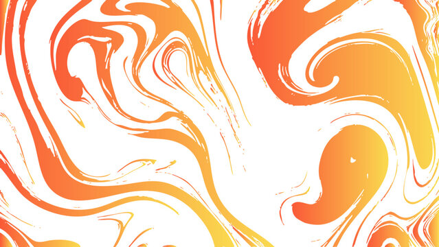 An abstract orange floral background featuring tribal fire swirls and vector wave ornaments creates a stylish nature-inspired wallpaper design with decorative leaf elements