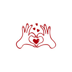 Love hand drawn vector illustration. Heart vector icon