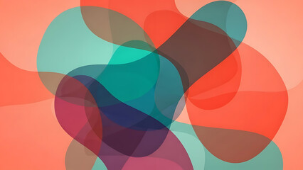 Abstract colorful blobs on peach background