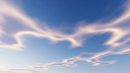 Wispy clouds in clear blue sky