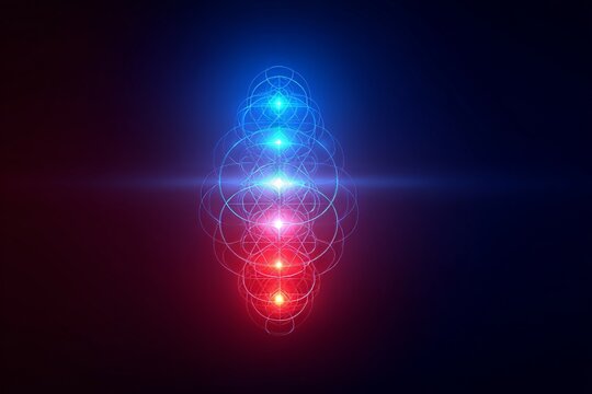 Luminous fibonacci pattern with vibrant gradient and geometric circles - Powered by Adobe