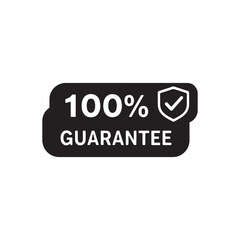 100% Guarantee label icon flat trendy